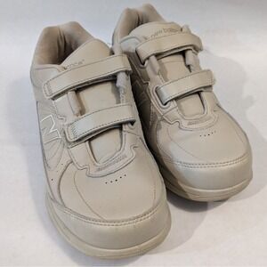 New Balance 577 Womens Bone Leather Hook‎ & Loop Walking Shoes sz 9.5 Orthopedic